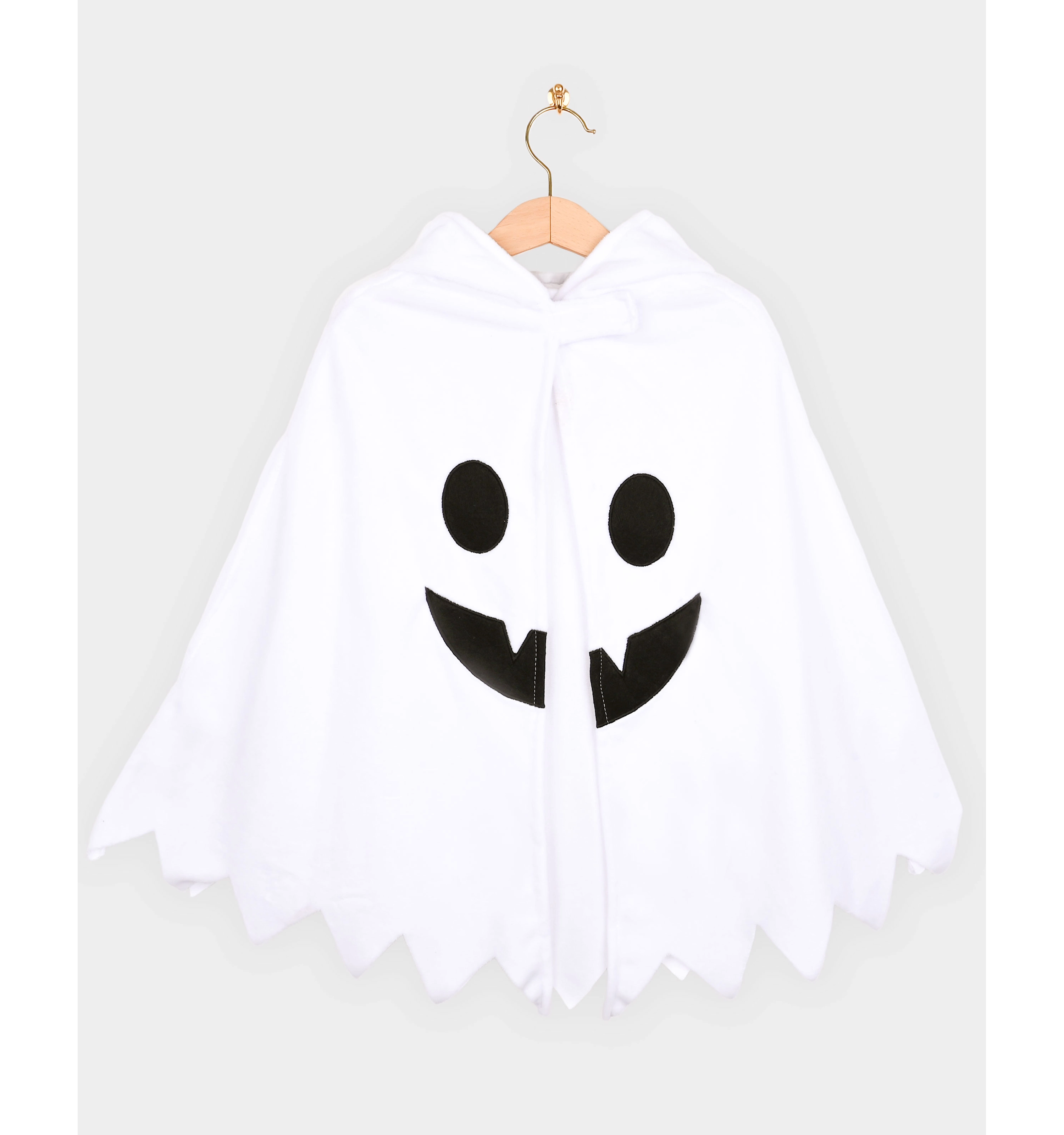 Pelerină albă de fantomă cu glugă pentru copii 1–4 ani, costum de Halloween