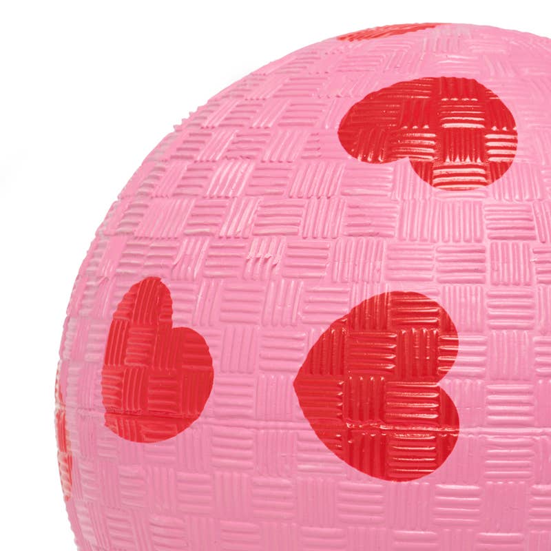 Minge Small Heart – 12 cm – Roz cu inimioare roșii