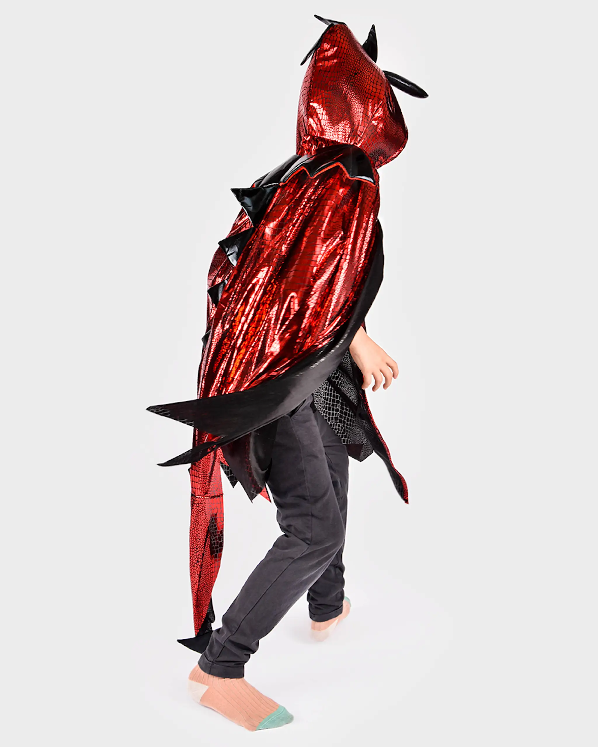 Costum Dragon Roșu cu Aripi pentru Copii | Halloween | 3–8 Ani