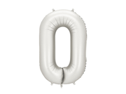 Balon din Folie, Cifra 0, 86cm, Argintiu