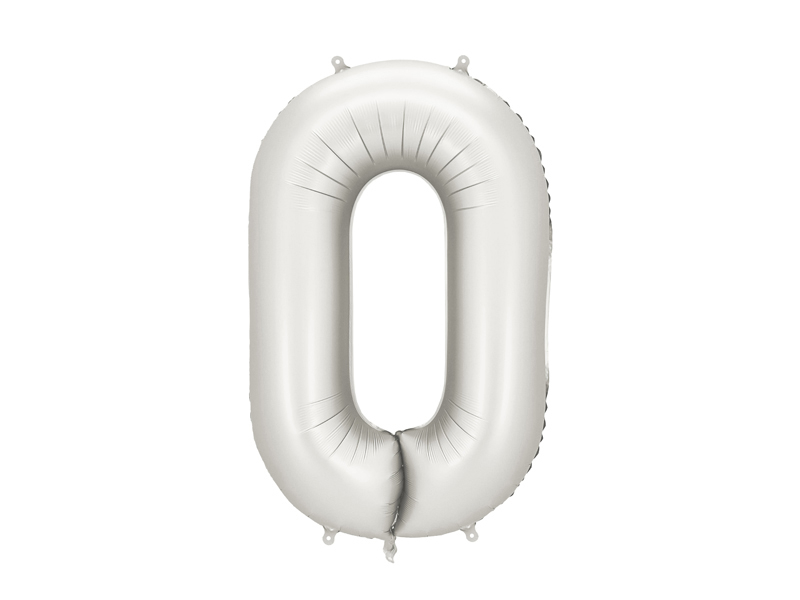 Balon din Folie, Cifra 0, 86cm, Argintiu