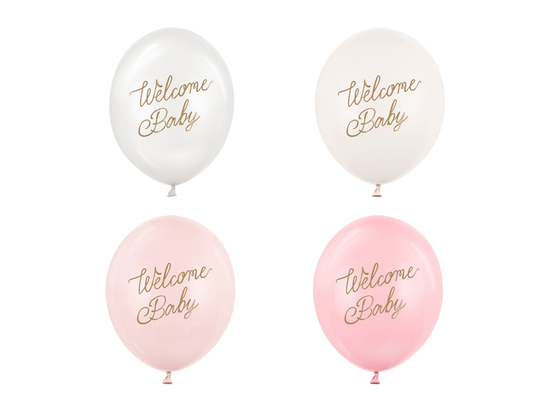 50 de Baloane, Welcome Baby, mix roz (30 cm)