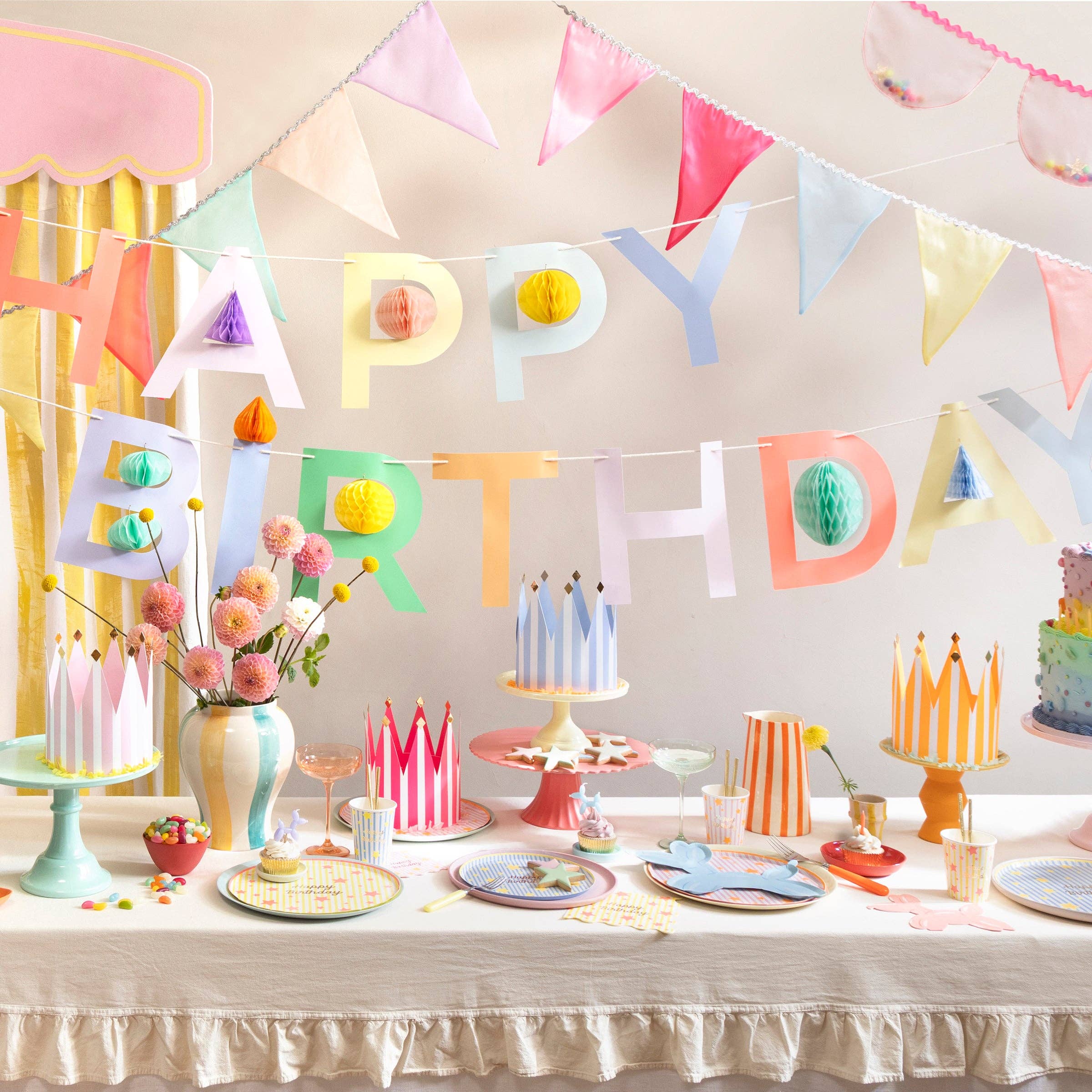 Șervețele hârtie „Bright Star Happy Birthday” (16 buc) 16cm, multicolor cu folie aurie
