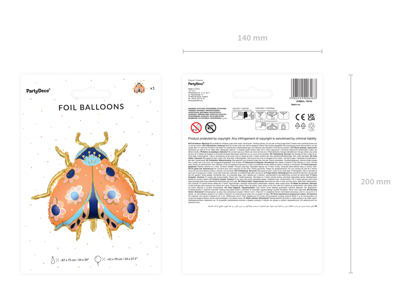 Balon folie in forma de buburuza, 87*75 cm