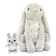 Iepuraș pluș Mum & Baby gri deschis „Les Ptipotos” 25cm 🐰