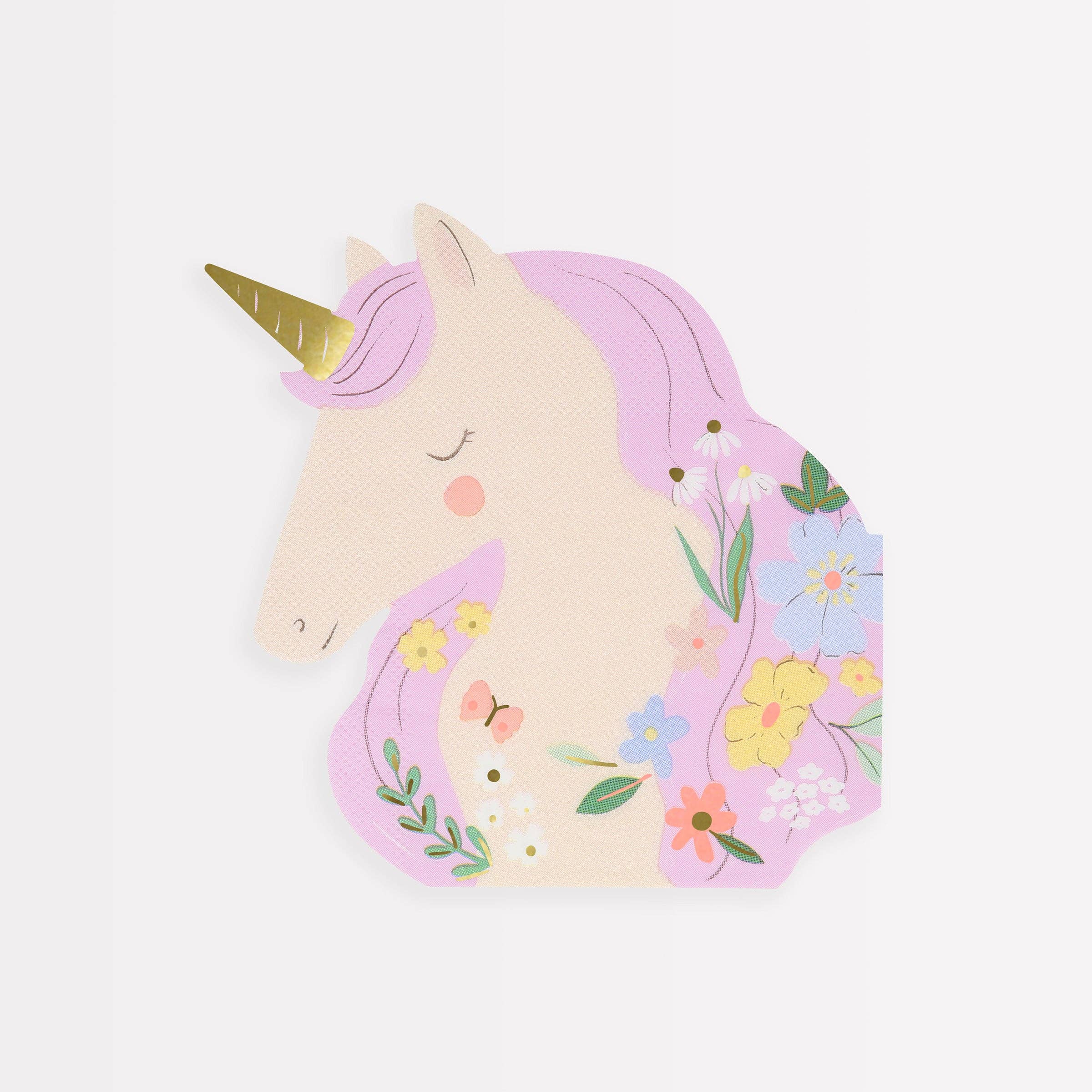 Șervețele hârtie „Meadow Unicorns” (16 buc) 16 cm, cu detalii aurii și neon