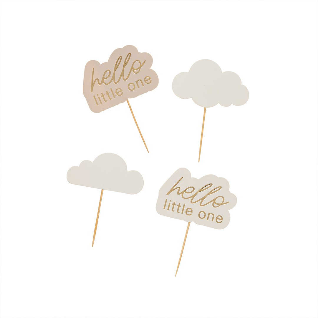 Toppere brioșe „Cloud & Hello Little One” (12 buc) baby shower