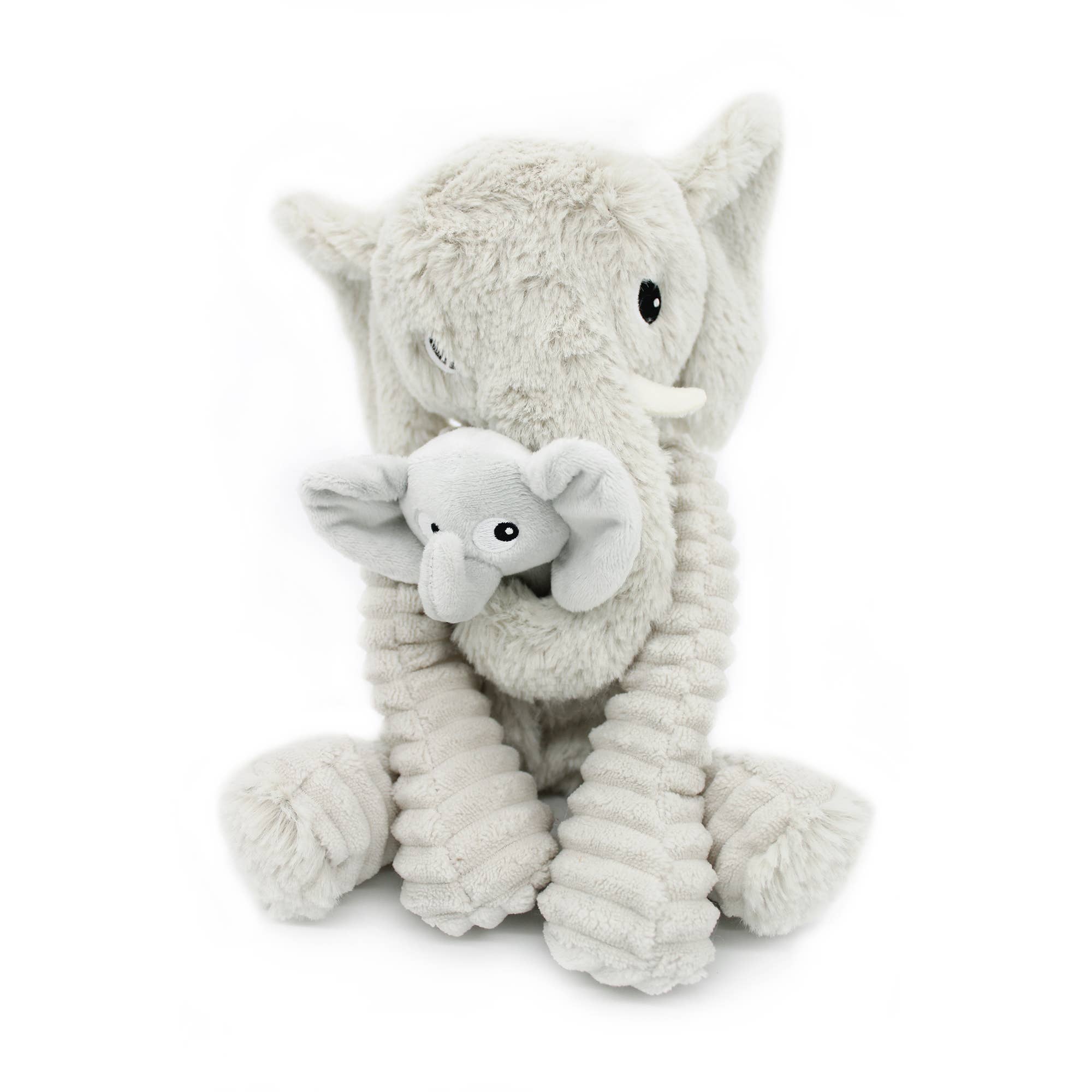 Elefant pluș Mum & Baby gri deschis „Les Ptipotos” 25cm 🐘