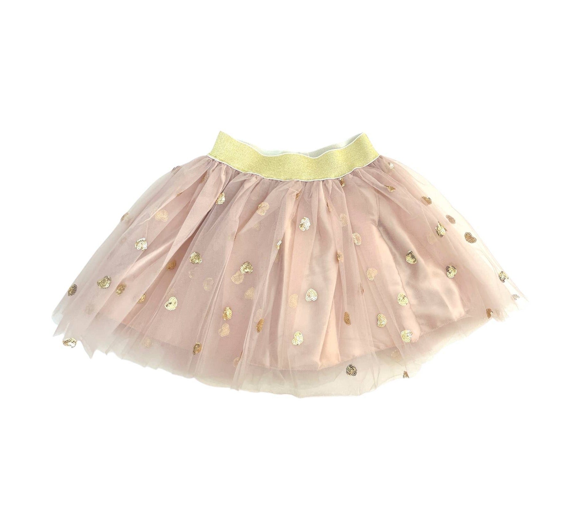 Fustă tutu Joséphine (3–10 ani) Bej cu inimioare aurii