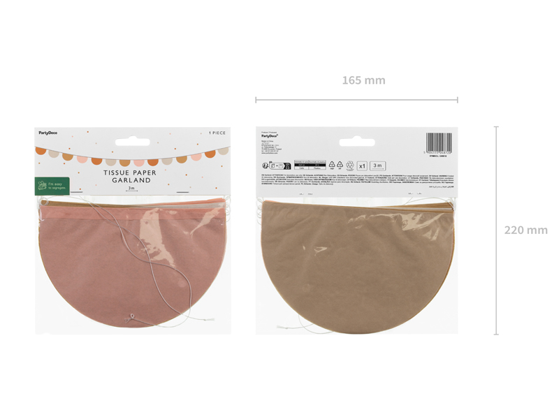 Ghirlanda decorativa multicolor pastel 3m