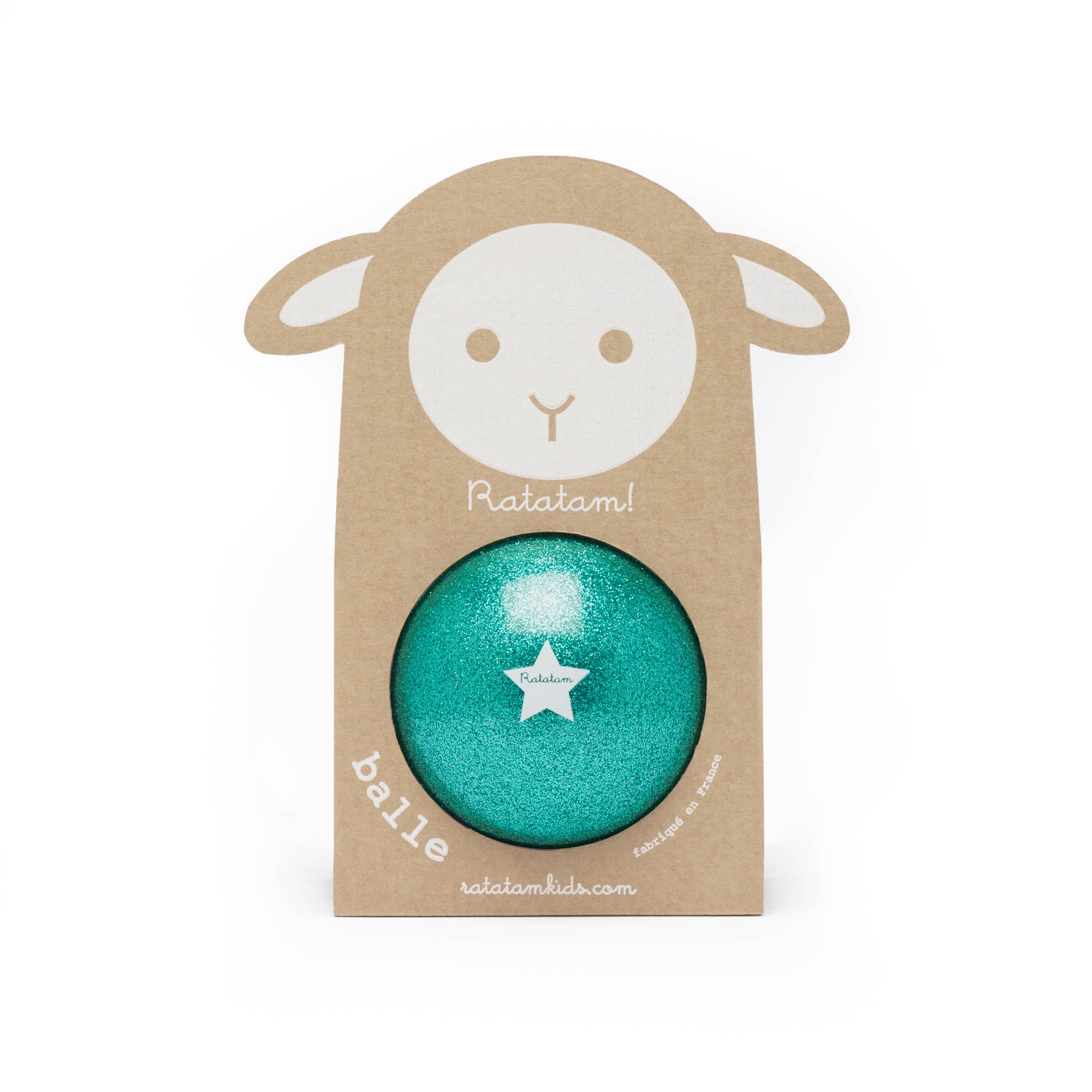 Minge Bouncy - Verde cu sclipici, 10 cm