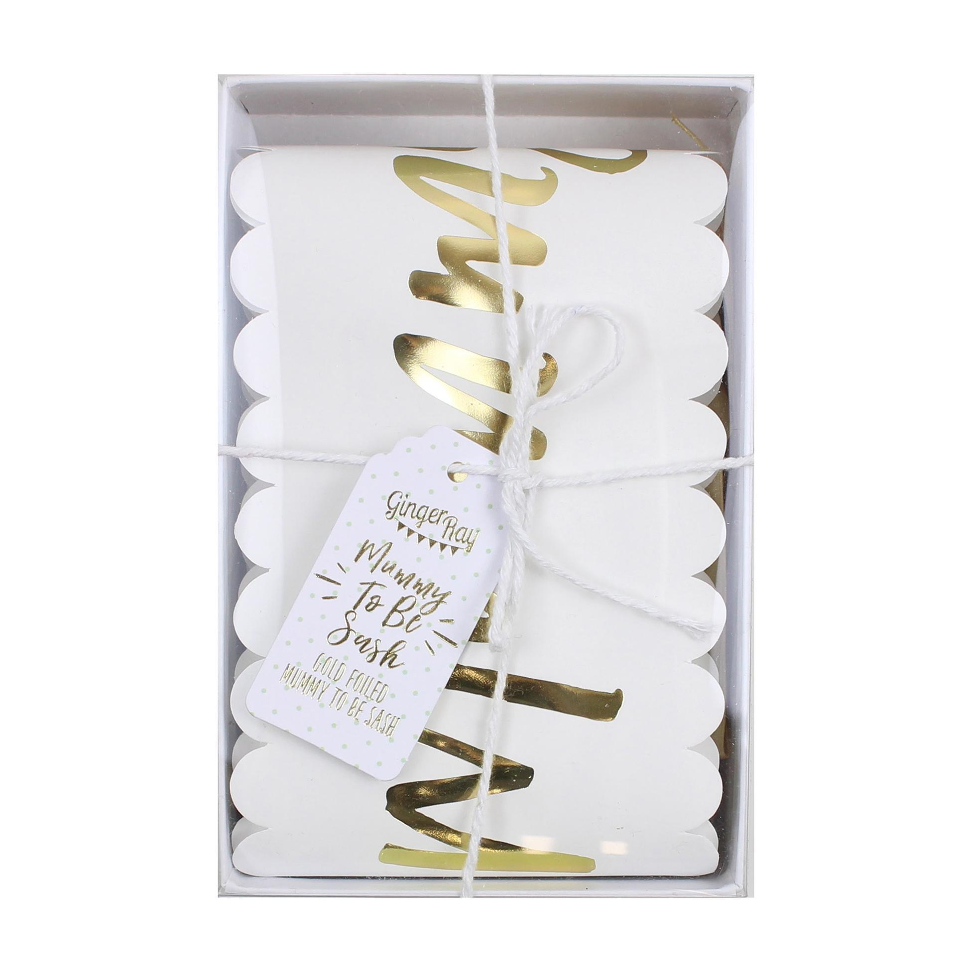Panglica „Mummy to Be” pentru Baby Shower, Auriu