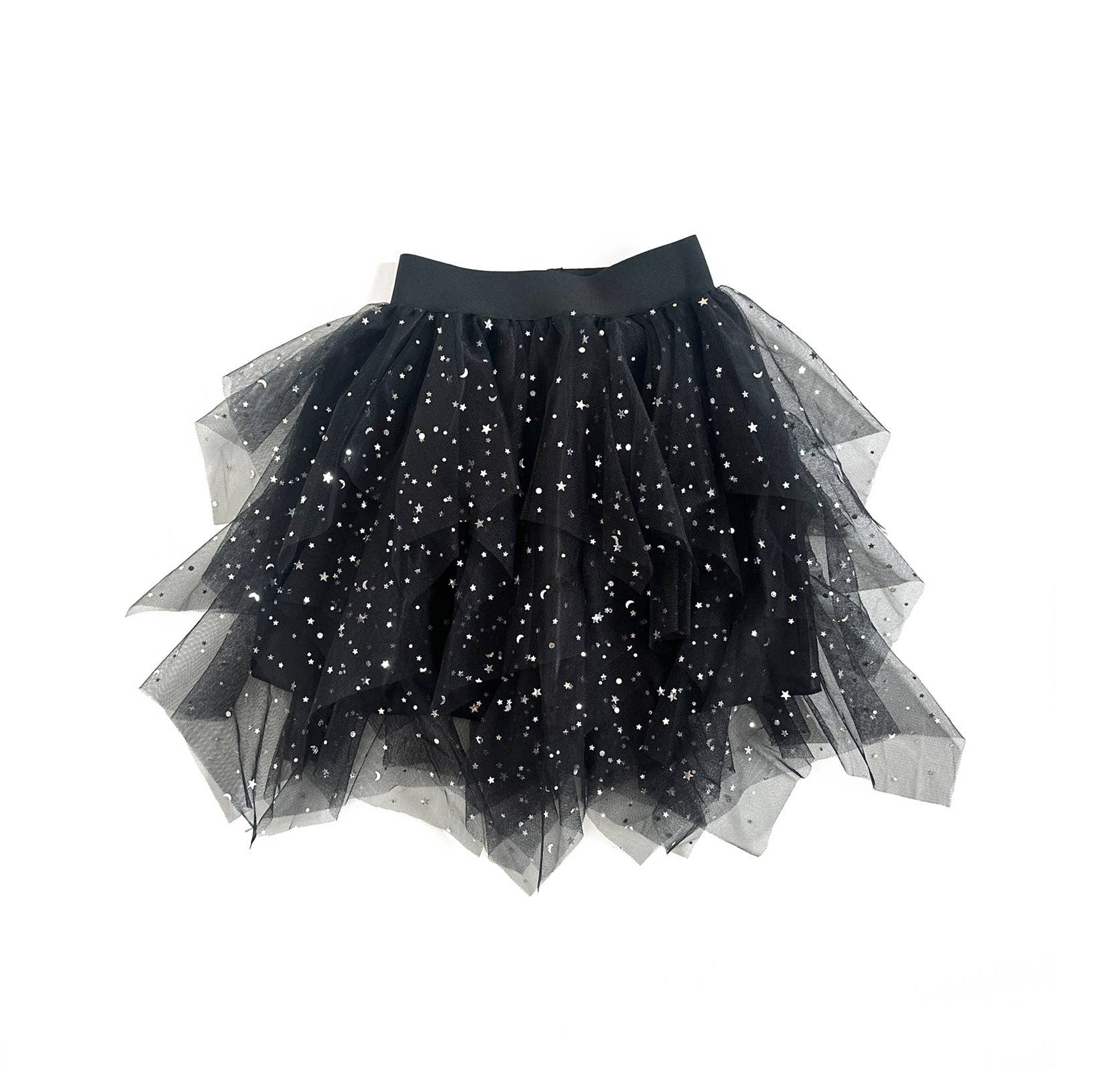 Fustă tutu „Wednesday” (3–8 ani) Negru cu steluțe