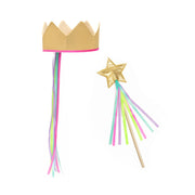 Set baghetă magică și coroană – Auriu