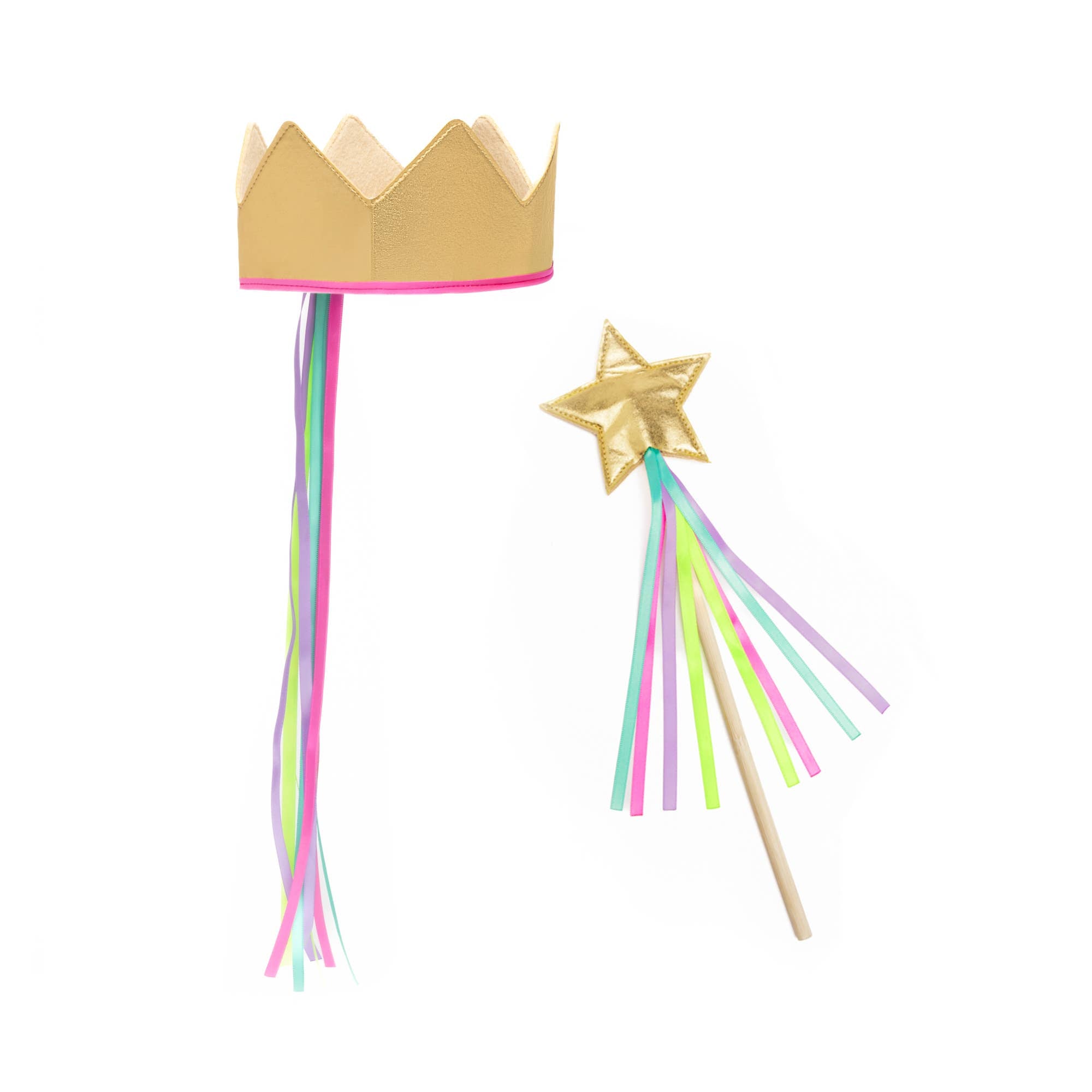 Set baghetă magică și coroană – Auriu