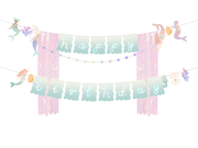 Banner Happy Birthday Sirena, 130x100cm, Roz si Albastru