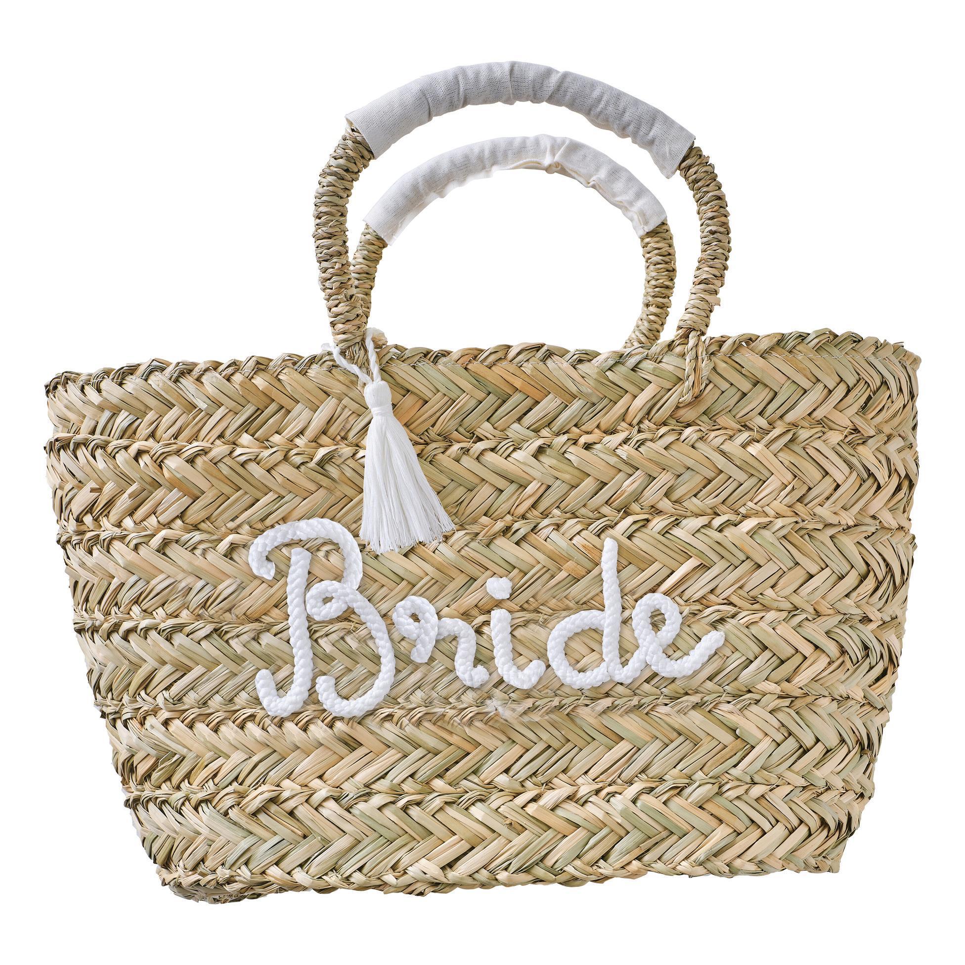 Geanta de plaja din Ratan Impletit "Bride" cu Ciucuri