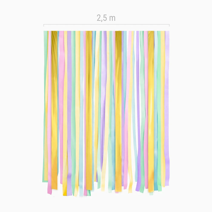 Set benzi decorative hartie creponata OHYEAH!, 14 buc, pastel, 4.5cm x 10m