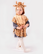 Costum Girafă pentru Copii – Pelerină cu Glugă, Coamă și Codiță, 1–4 Ani