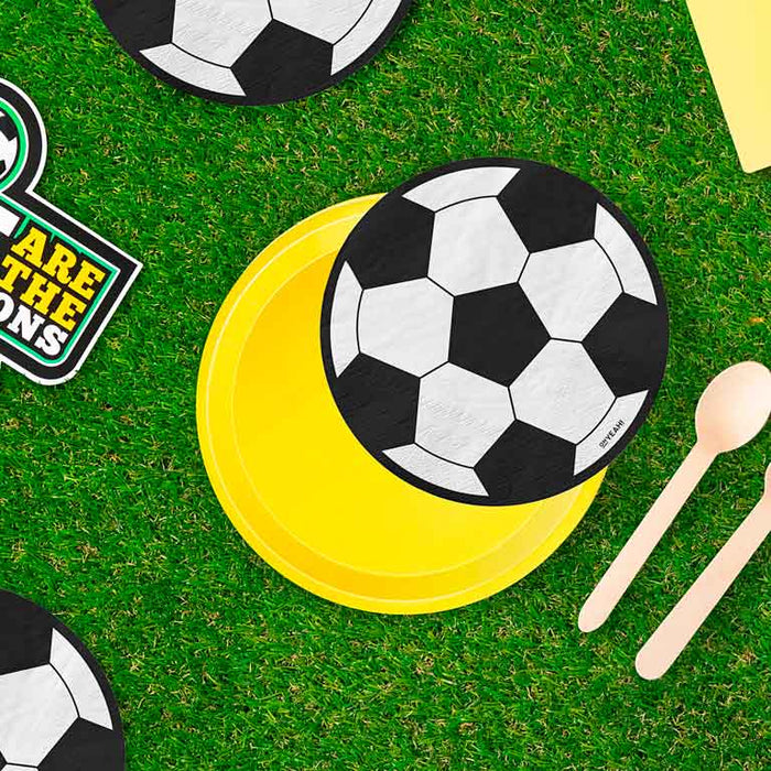 Șervețele Football Ball (20 buc) 16cm, alb/negru, tematică fotbal