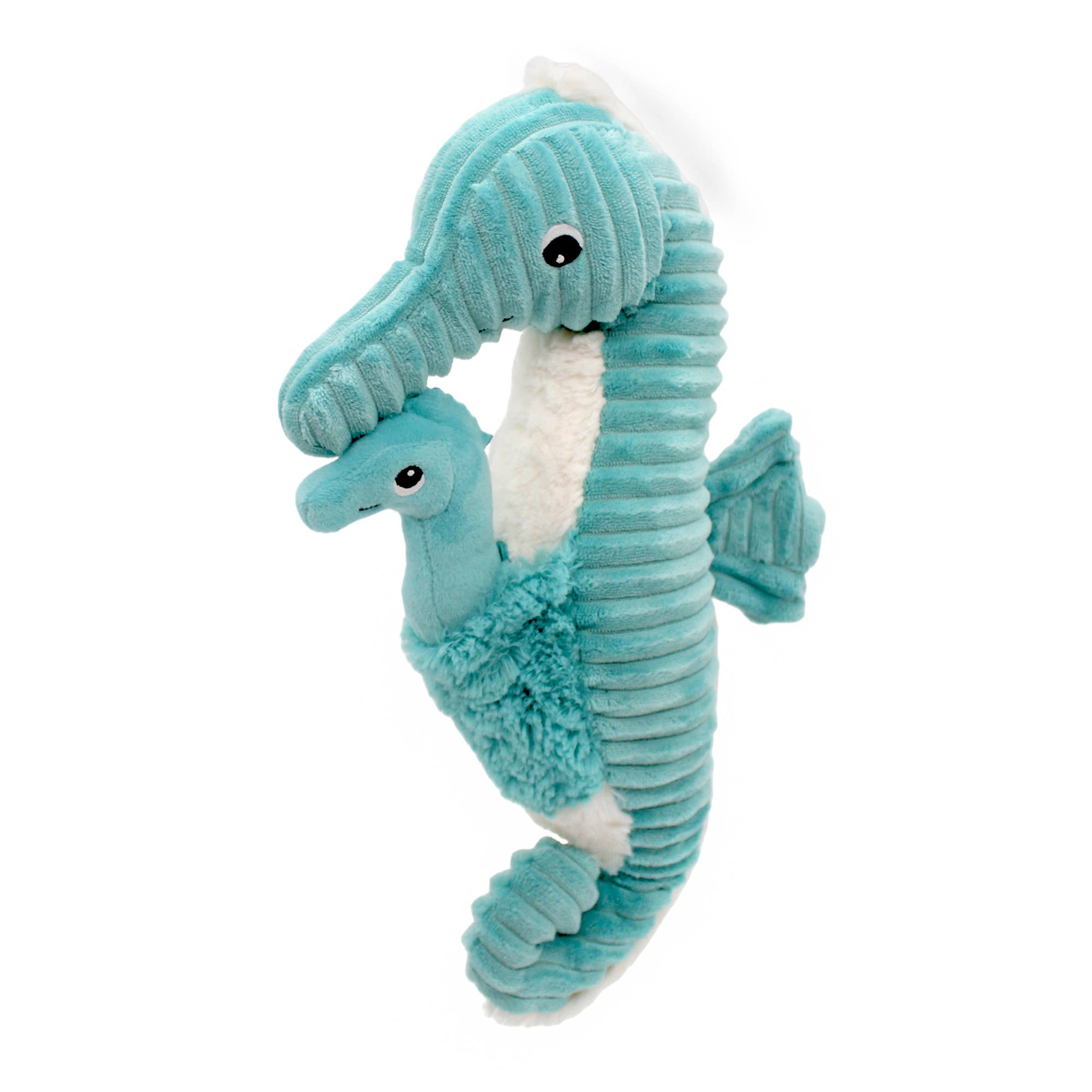 Căluț de mare pluș Dad & Baby albastru aqua „Les Ptipotos” 34cm 🐠