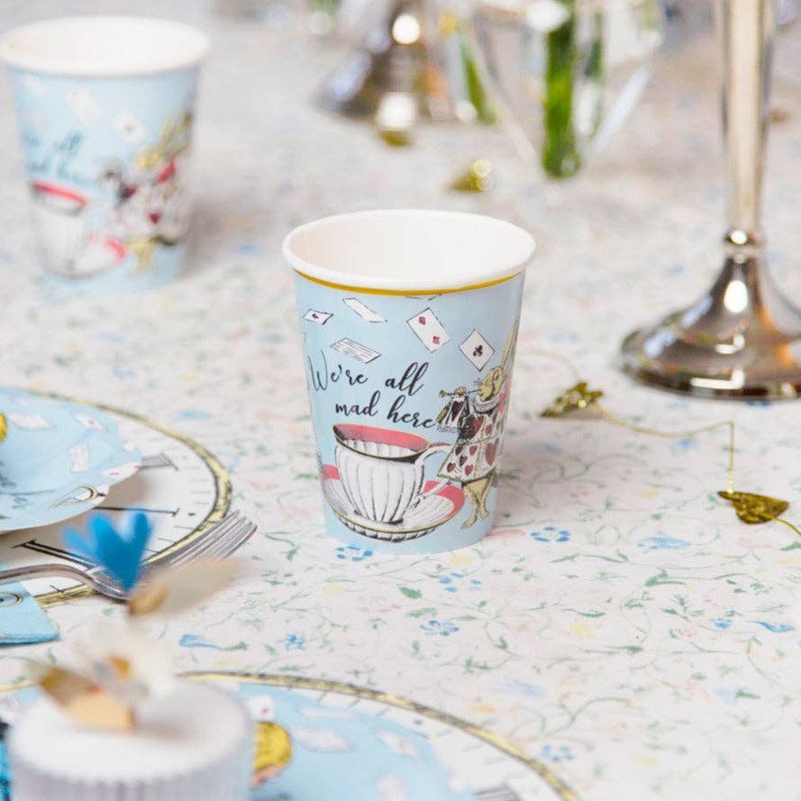Pahare din Hârtie Alice în Țara Minunilor | Set 8 Bucăți | 240 ml