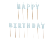 Lumanari pentru Tort Litere "Happy Birthday", 2.5 cm, Albastru Deschis