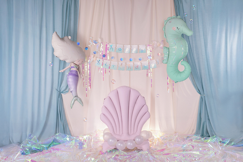 Banner Happy Birthday Sirena, 130x100cm, Roz si Albastru