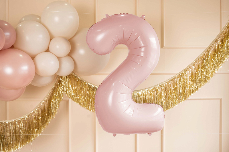 Balon din Folie Cifra 2 Roz Deschis 72 cm
