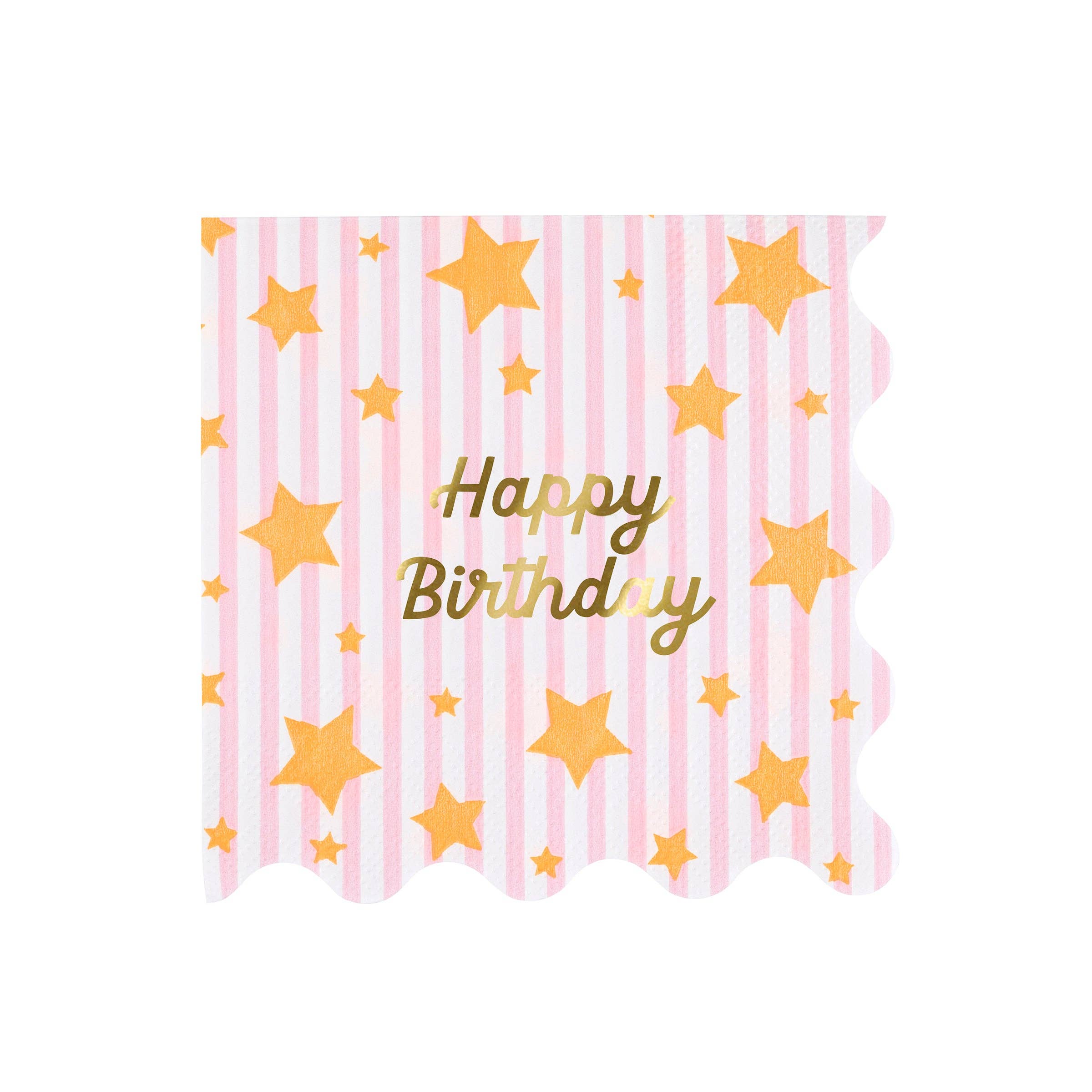 Șervețele hârtie „Bright Star Happy Birthday” (16 buc) 16cm, multicolor cu folie aurie