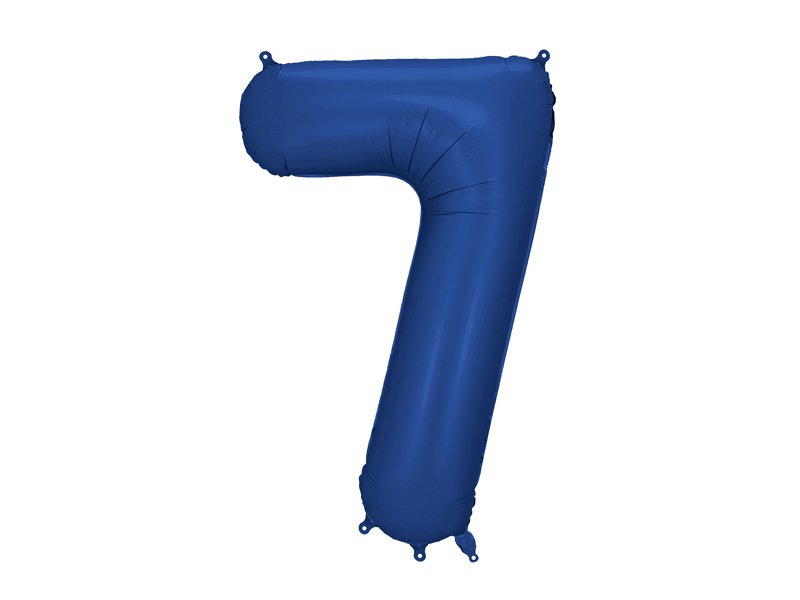 Balon din Folie, Cifra 7, 86cm Albastru Marin