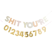 Ghirlanda personalizata pentru petrecere, Balloon, 'Sh*t You’re', 200x15cm