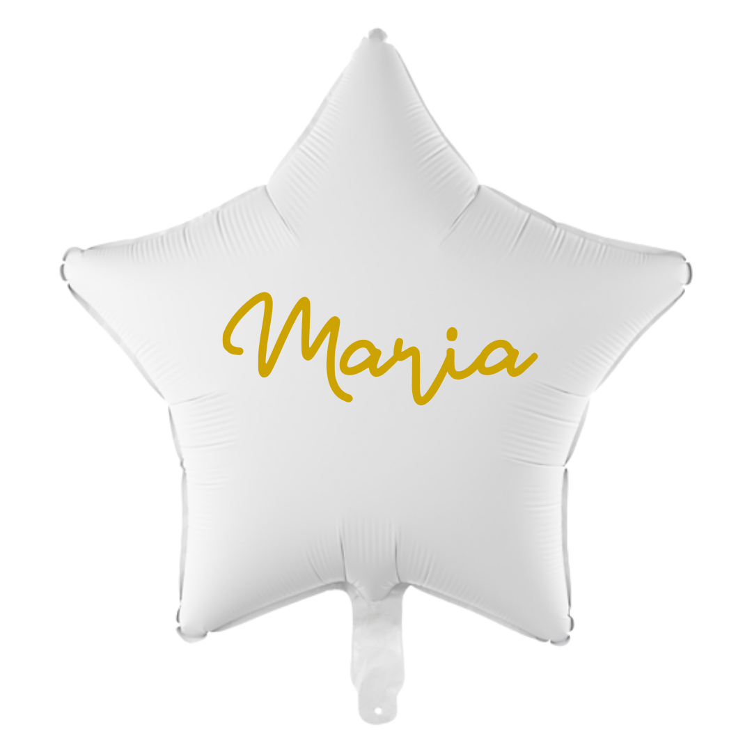 Balon Folie Personalizat cu Heliu, Stea (40cm) Alb
