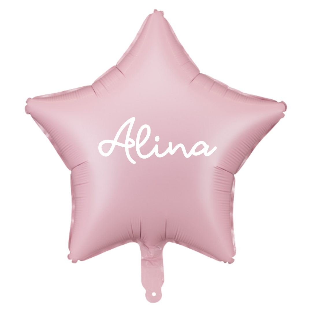 Balon Folie Personalizat cu Heliu, Stea (40cm) Roz