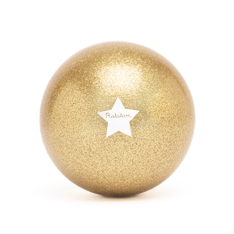 Minge Bouncy – Auriu cu sclipici, 10 cm