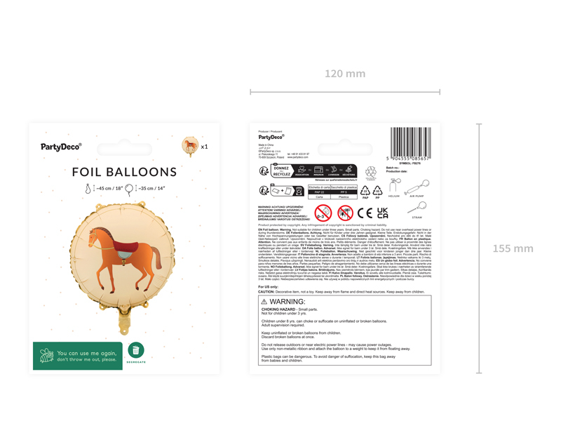 Balon din folie Cal, 35 cm
