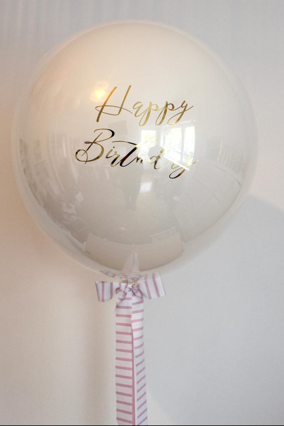 Balon cu heliu „Glass Effect” personalizat 60 cm, alb