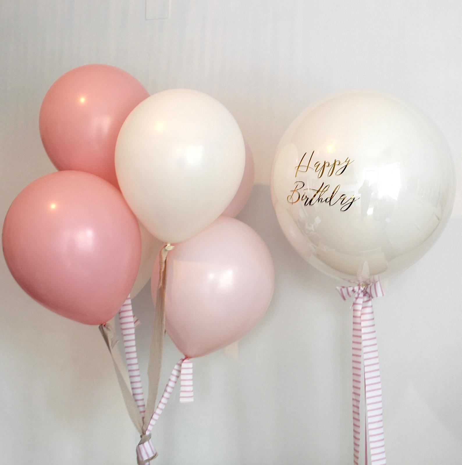 Balon cu heliu „Glass Effect” personalizat 60 cm, alb