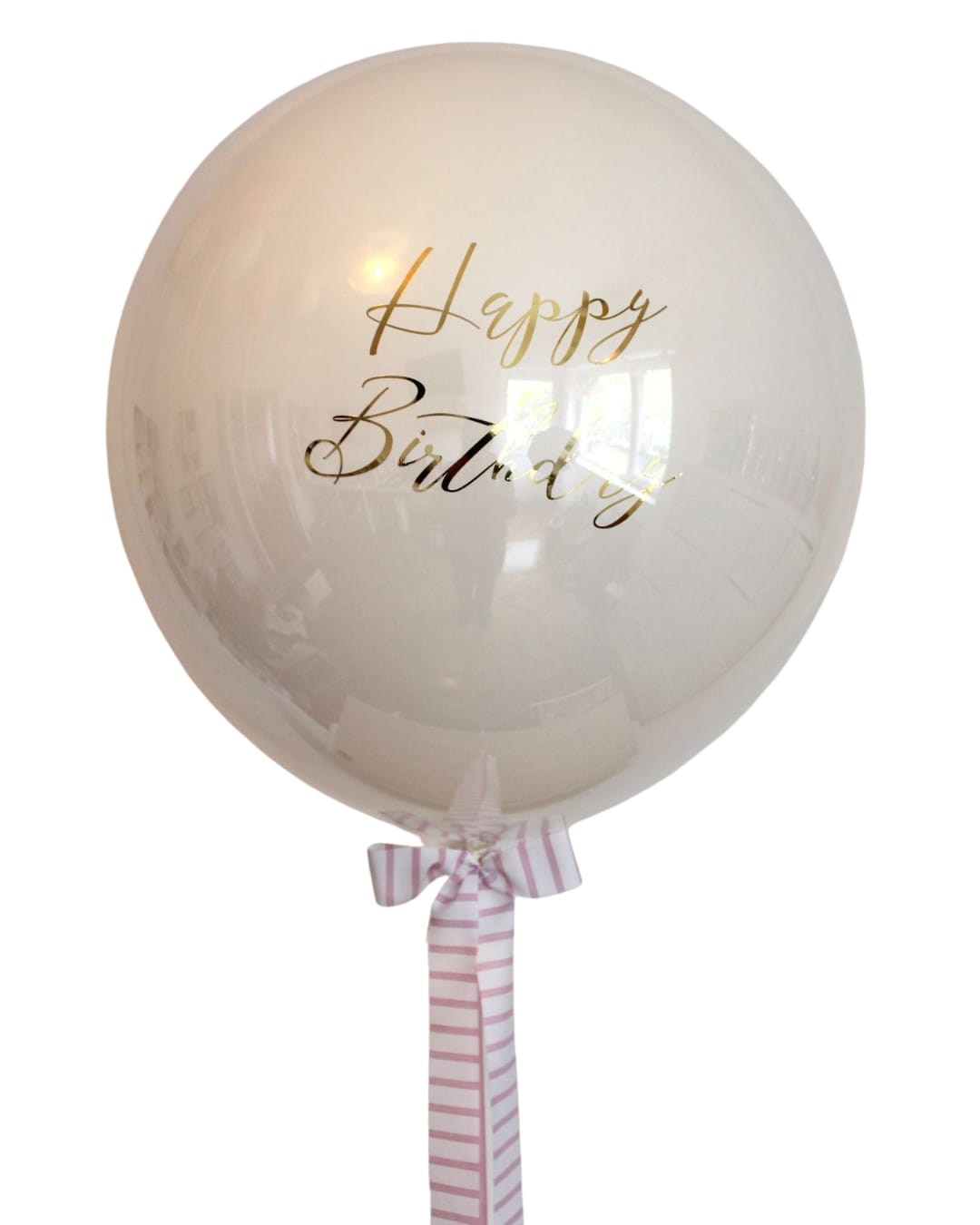 Balon cu heliu „Glass Effect” personalizat 60 cm, alb