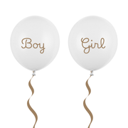 Set baloane heliu Gender Reveal (2 buc) 43 cm, alb cu personalizare