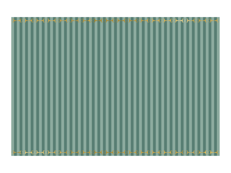 Fata de masa cu tematica cai, 180x120 cm, Verde si Auriu