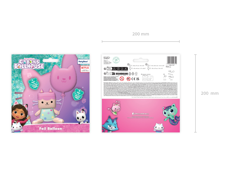 Balon Baby Box si Balon Pisica Roz (43x46 cm si 35x37 cm)