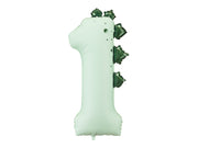 Balon folie cifra 1 Dinozaur (92cm) menta verde