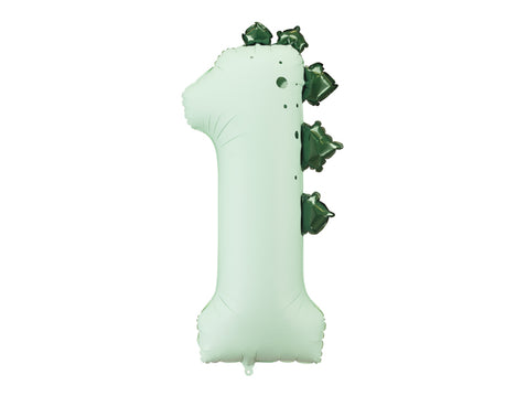 Balon folie cifra 1 Dinozaur (92cm) menta verde
