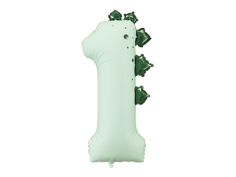 Balon folie cifra 1 Dinozaur (92cm) menta verde