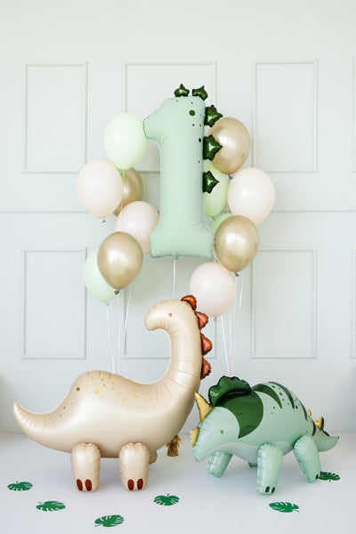 Balon folie cifra 1 Dinozaur (92cm) menta verde
