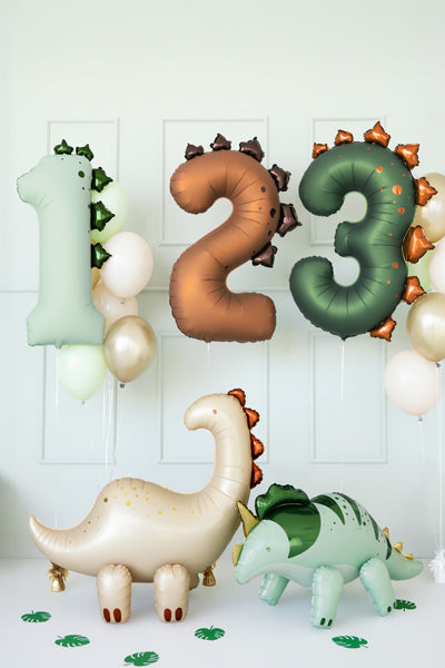 Balon folie cifra 1 Dinozaur (92cm) menta verde