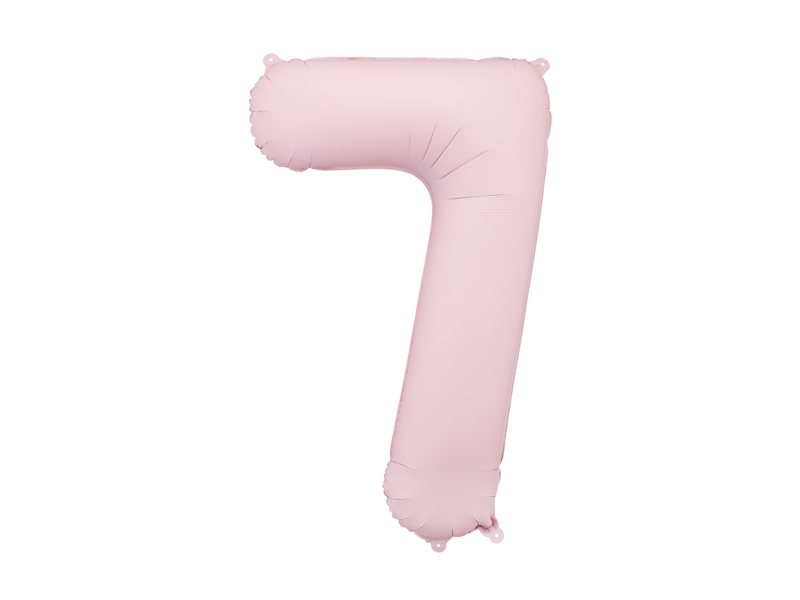 Balon din folie Cifra 7, 86 cm, roz pal mat