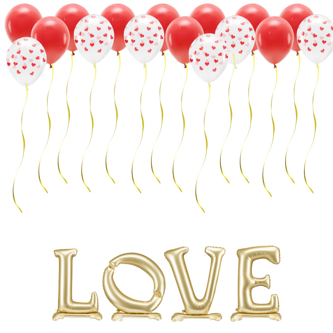 Aranjament cu baloane (20 buc) Valentine’s Day LOVE ❤️✨