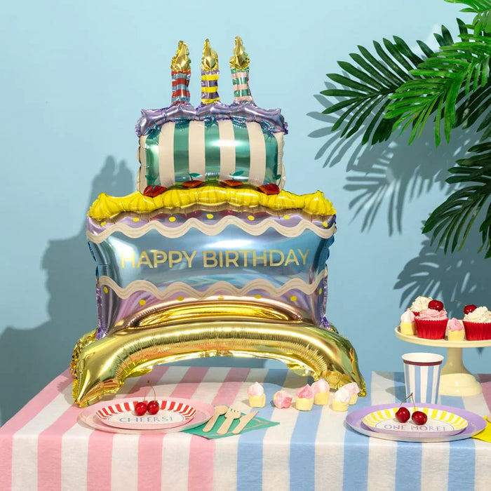 Balon din folie Tort „Happy Birthday” Pastel, 57x87cm